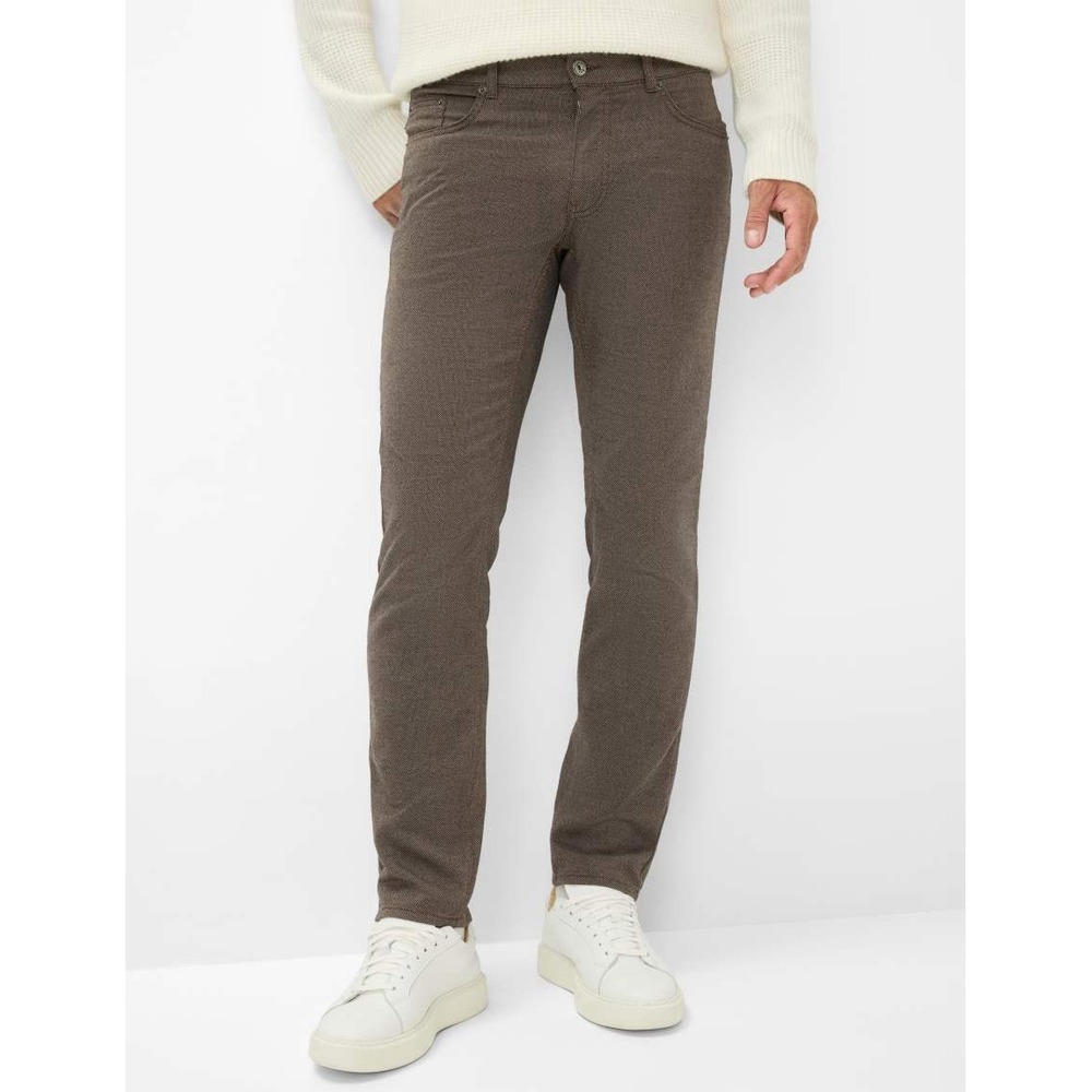 Brax Feel Good‎ Cooper Fancy Regular Fit Pants Men's 35x28 (est) Brown Tweed